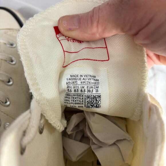 Converse Chuck Taylor platform High Top Pearl Embellished White Black Size 8.5 - Picture 9 of 10